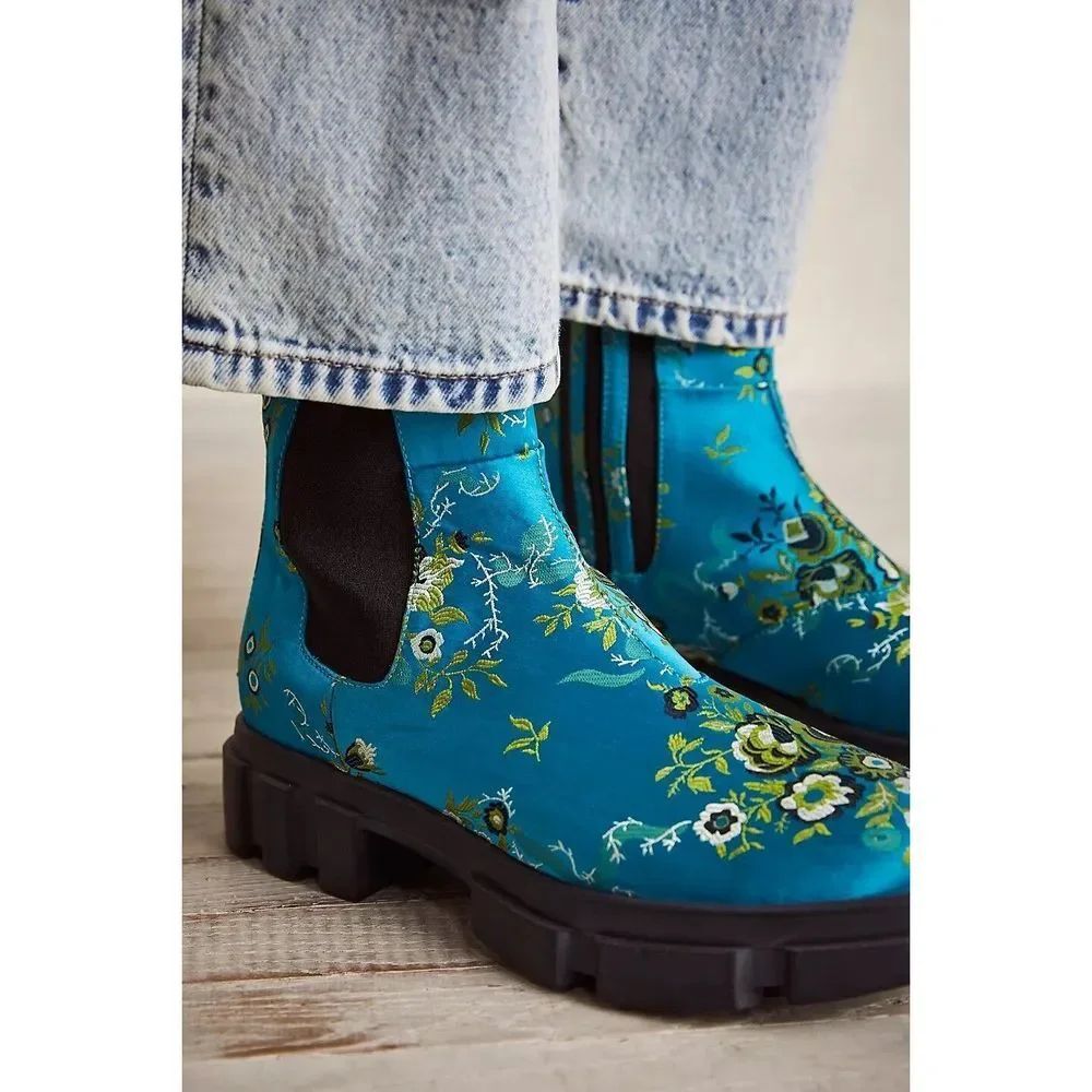 Free People Brooks Brocade Chelsea Boots